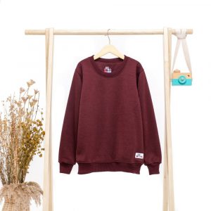Crewneck Anak Basic Polos Warna Burgandy