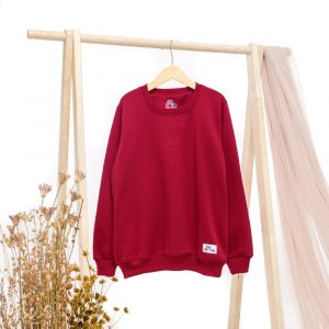 Crewneck Anak Basic Polos Warna Maroon