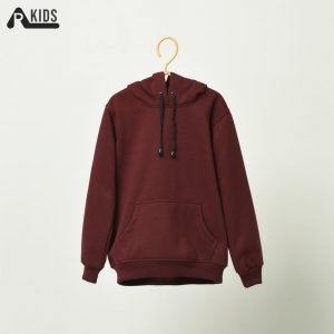 Hoodie Anak Polos ArhighresKids Unisex Fleece Tebal Warna Burgandy